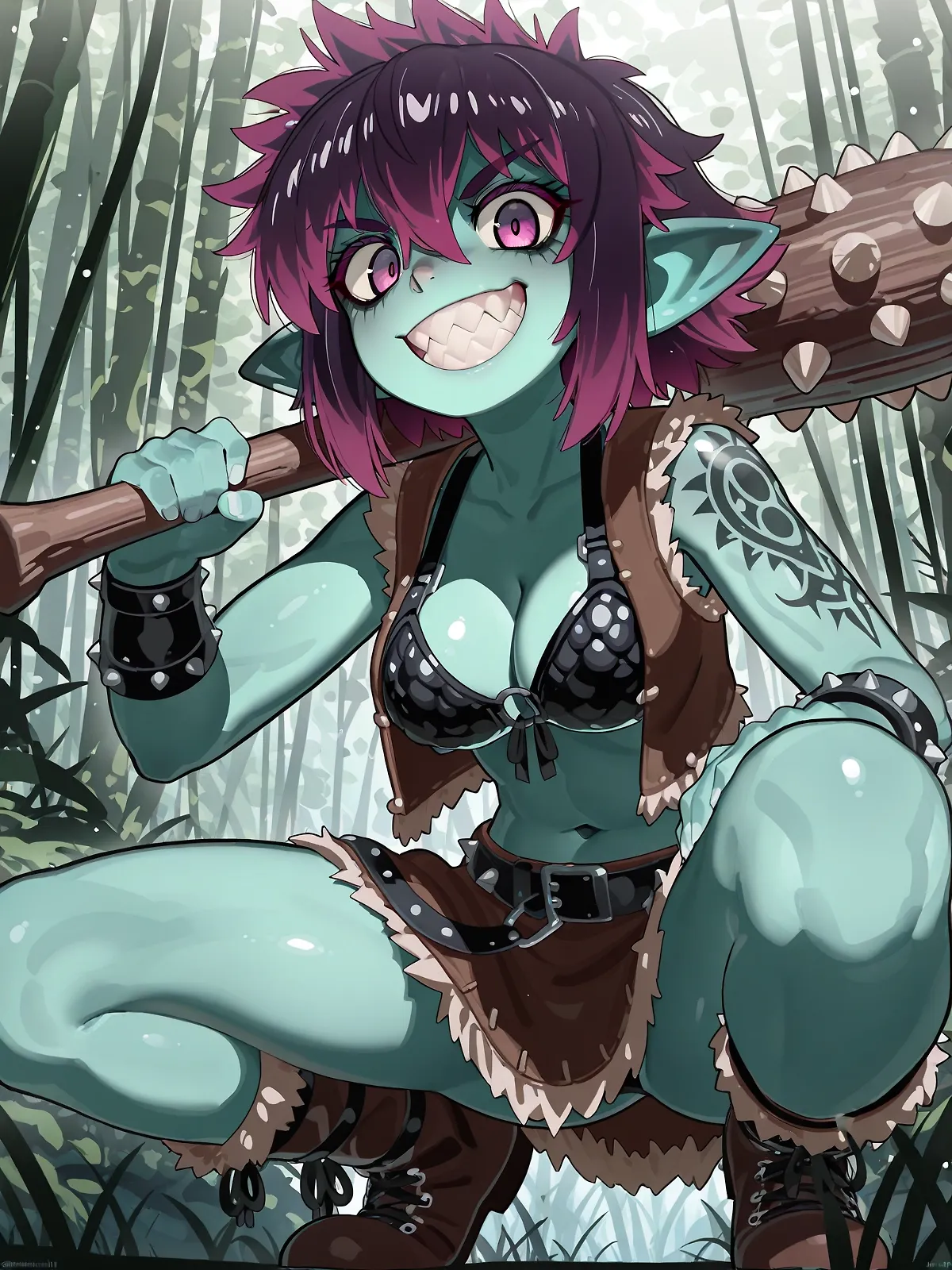 AI art "Goblin Girl Bandit" with user description "Just a cutie goblin"