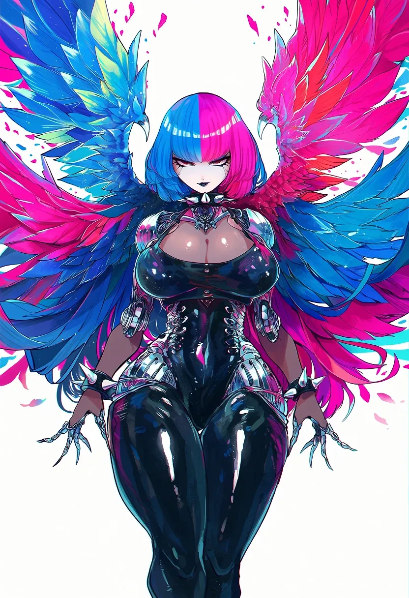 Gothic heterochromatic metallic angel