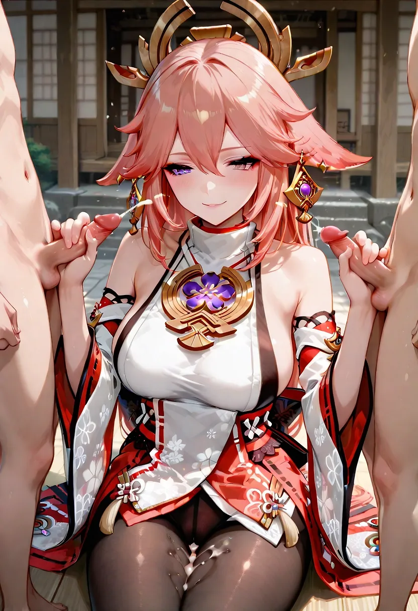 Yae Miko performs a ritual for the lost travelers