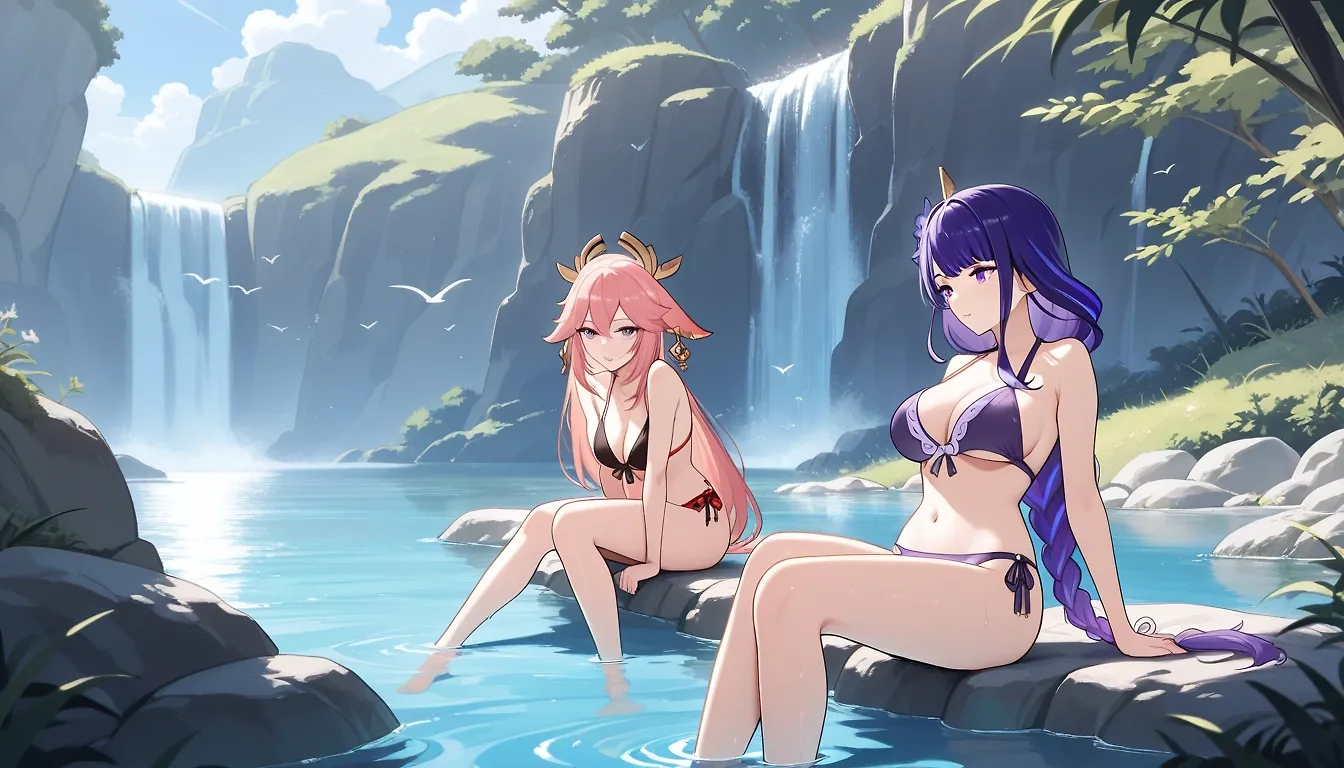 AI art "relax miko and Ei"