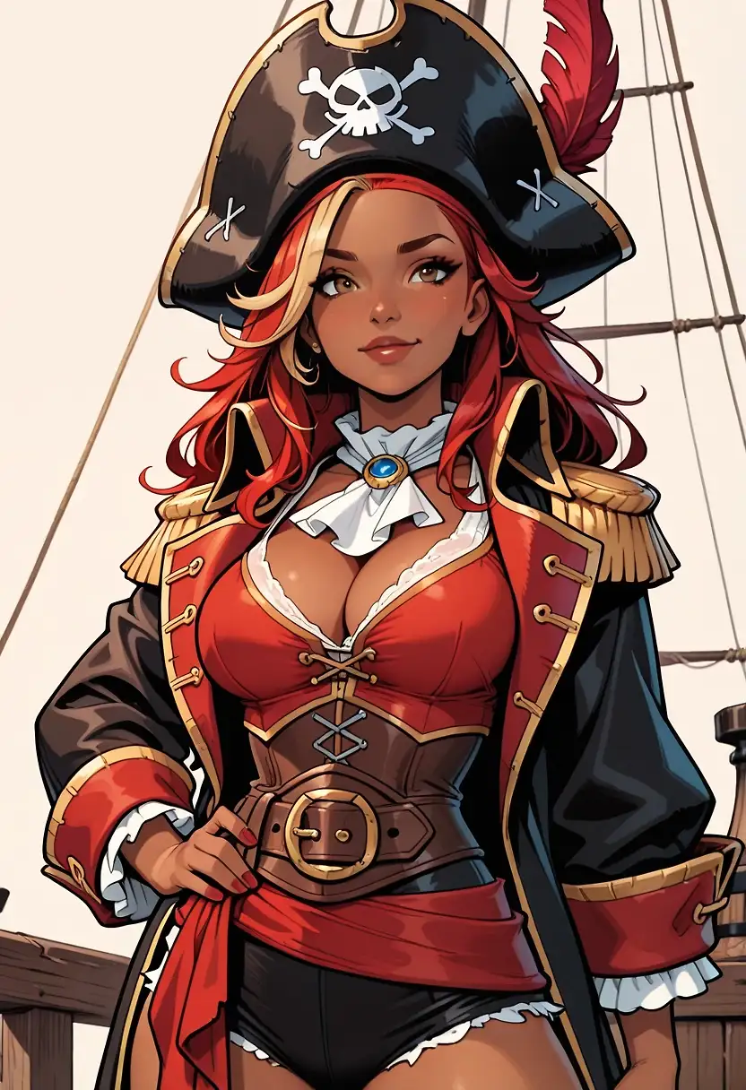 AI art 'Pirate captain playing with seamen'