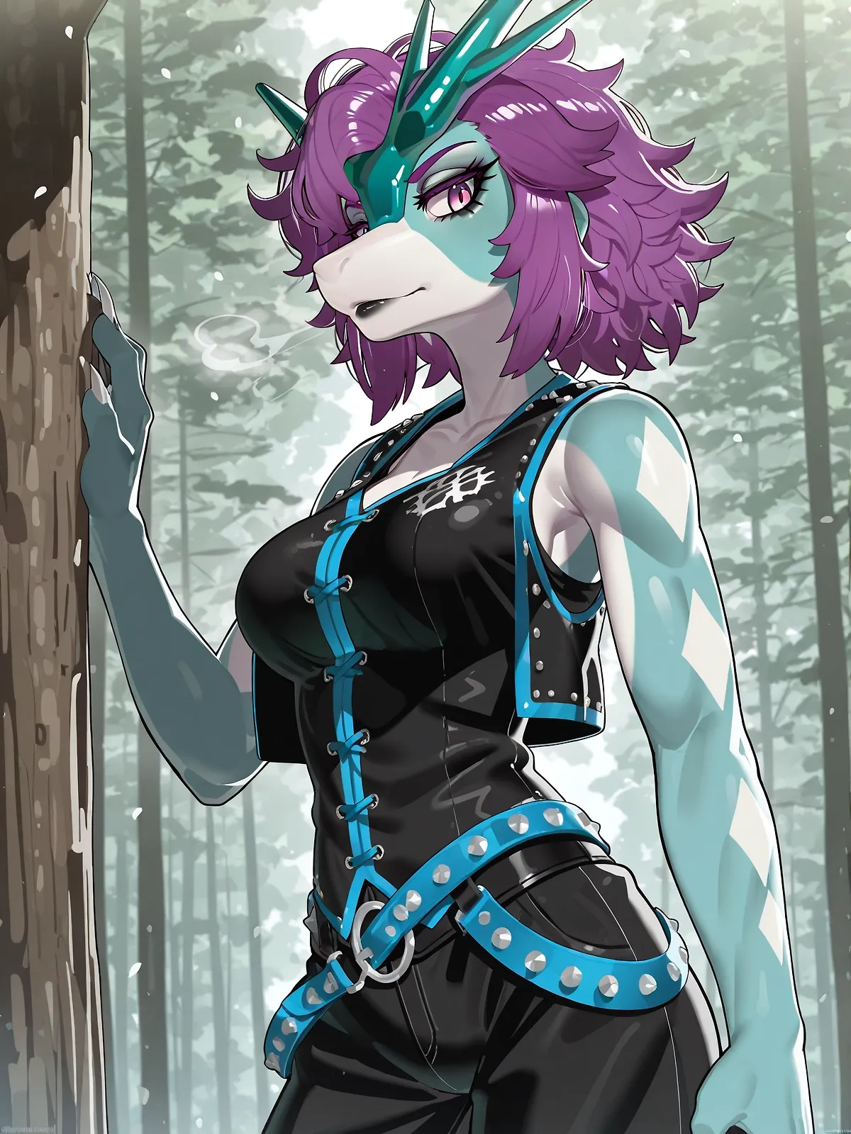 AI art "Pokegirls: Suicune and Scyther (again)" with user description "More sexy pokegirls!"
