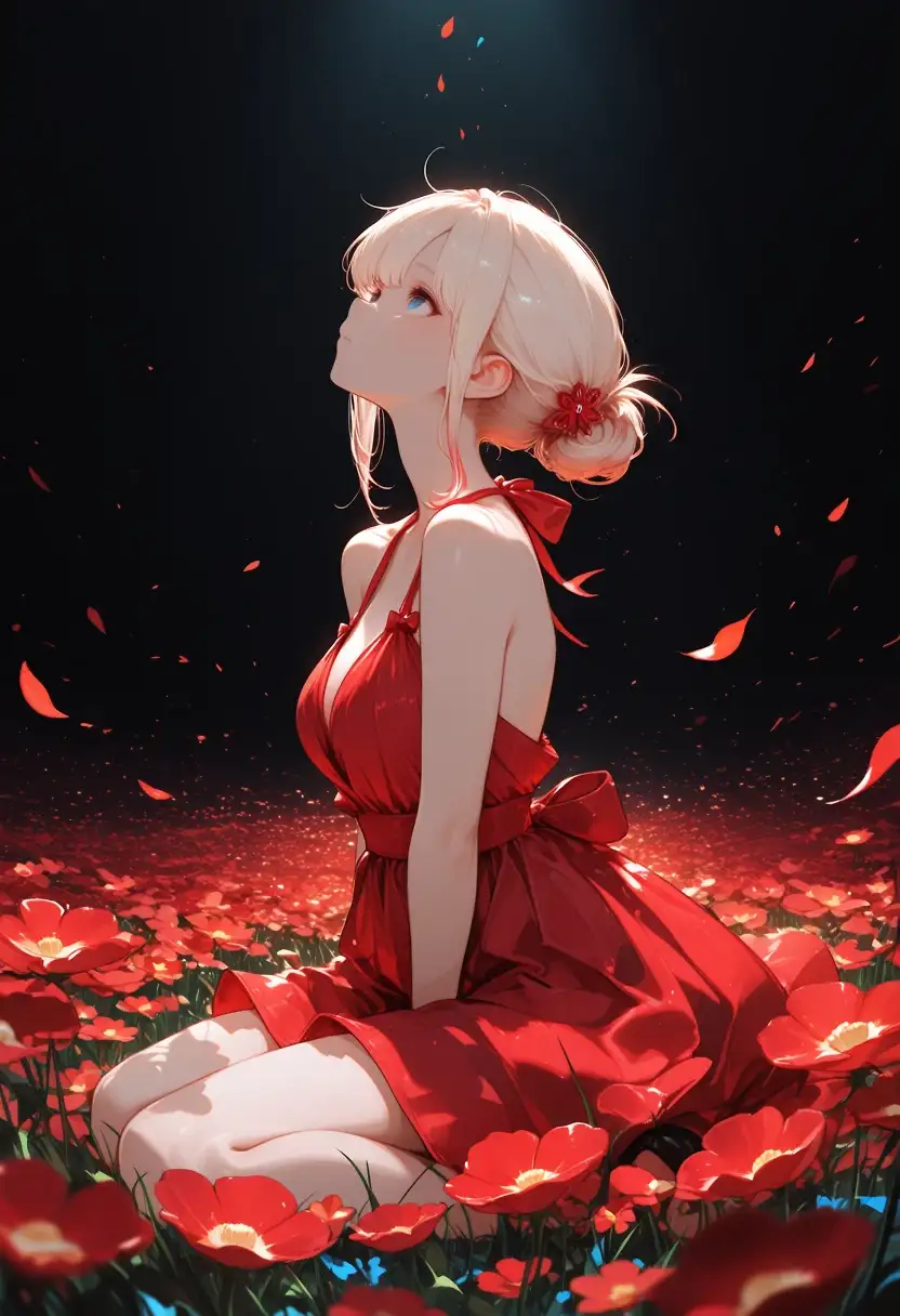 Red flower dance