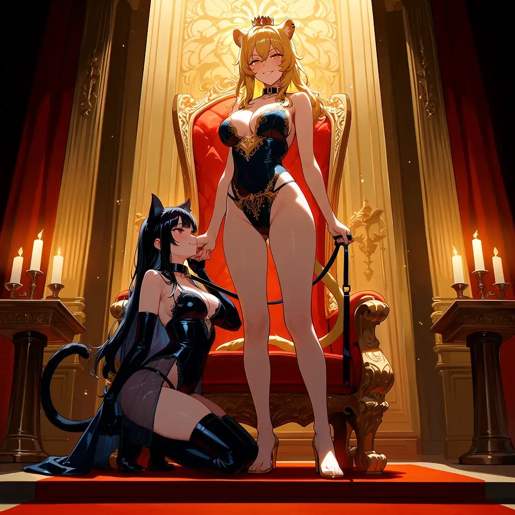 AI art 'Royal Celebration 👑 for @a_casual_prompter’s 1000 followers. ✨' with user description 'A throne, a leash and a queen who knows exactly how to celebrate properly.
Congratulations to @a_casual_prompter on 1000 followers. May the madness continue. 🖤✨
I dared to visit his Anima playground. 🖤🐾✨

@octavian @warmicestudios @smut317 @gildenstein @casca_kirei-onna @heihund @bad77 @parda @terror2 @hollenwulf @varcolac @zerogroupe21 @goobygubby @cro_bo @saltymajor778 @zesoul @azariel @ririfake'