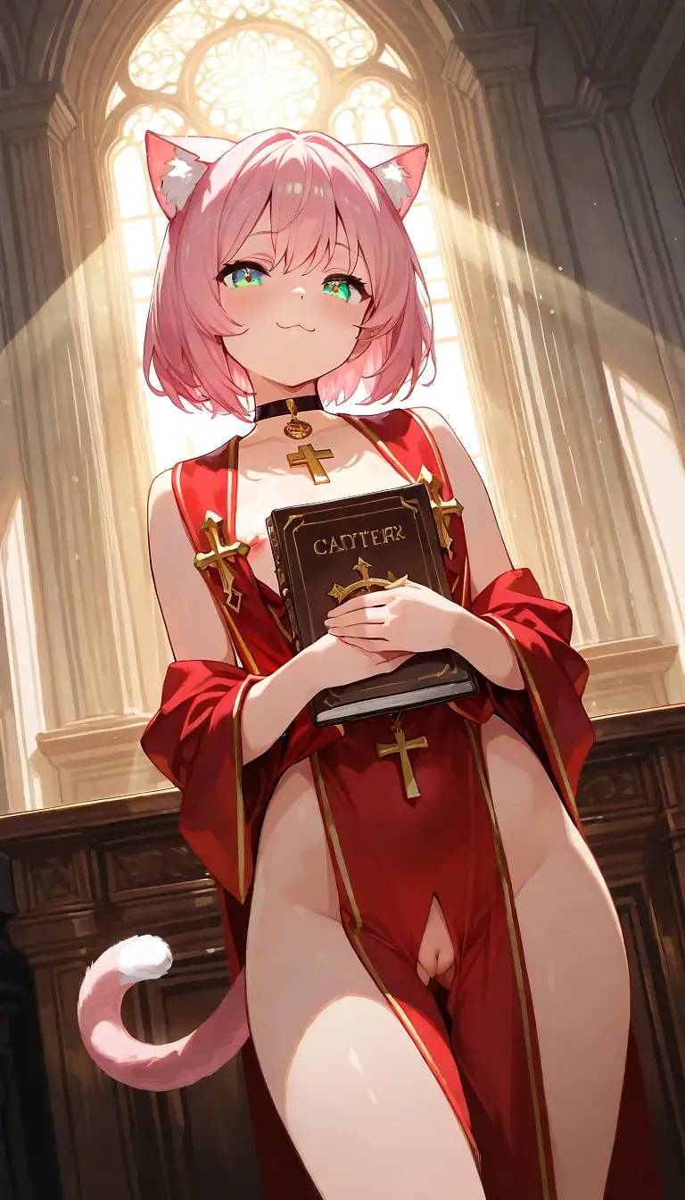 AI art '😻 Paw-testant cat pastors' with user description 'Oh no, guys! Our only true religion, CATholicism, has split and now we have many Pawtestant denominations! 🙀

Every cat commeownity has now its congregation and parish! 😹

Cuteran, Anglicat, Pawbtist, Reformeowed, Pawtecostal, Meowthodist, Catventist... Holy Catheon! 😺'