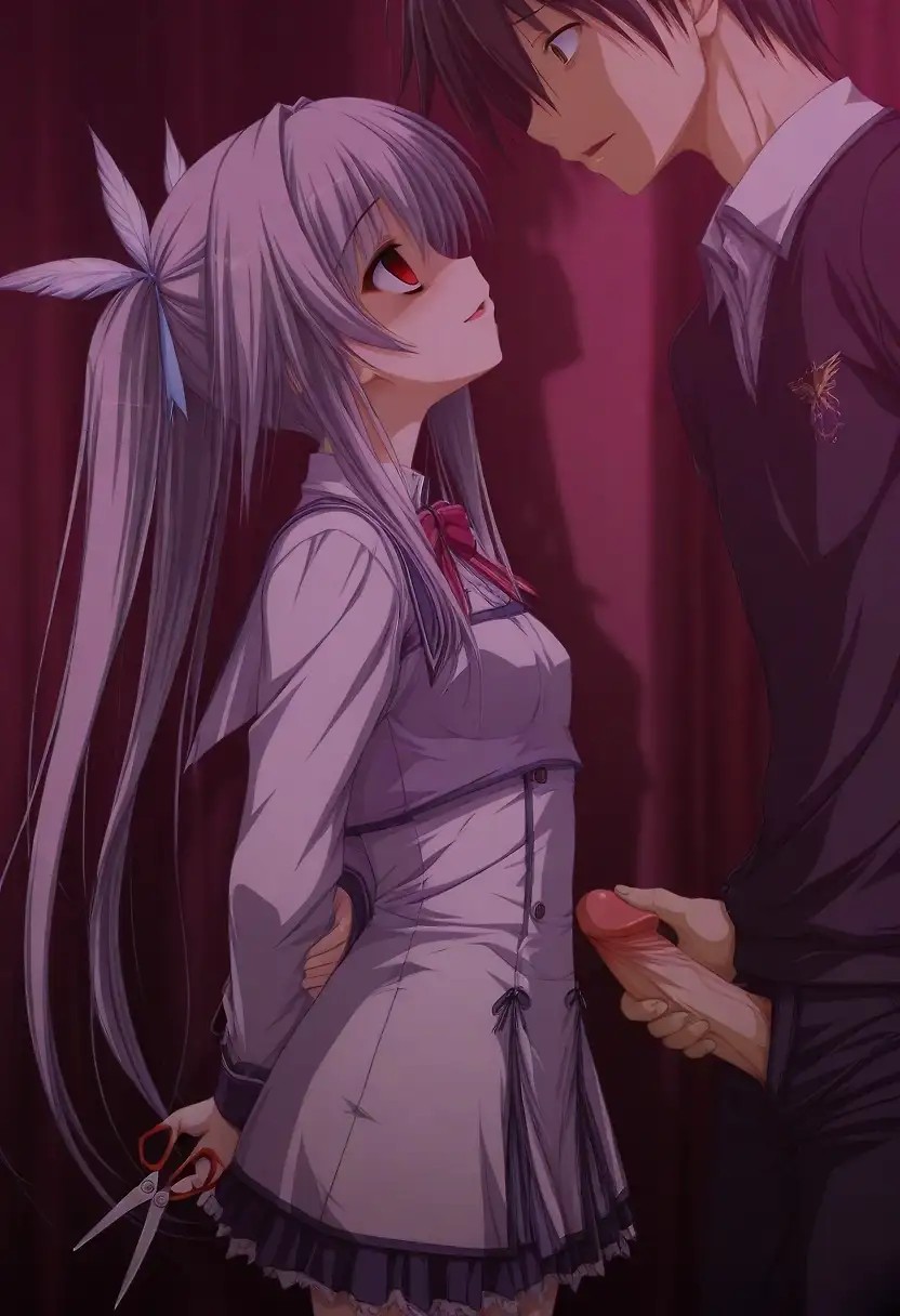 AI art 'Next scene is red' with user description 'Don't put your dick in crazy.'