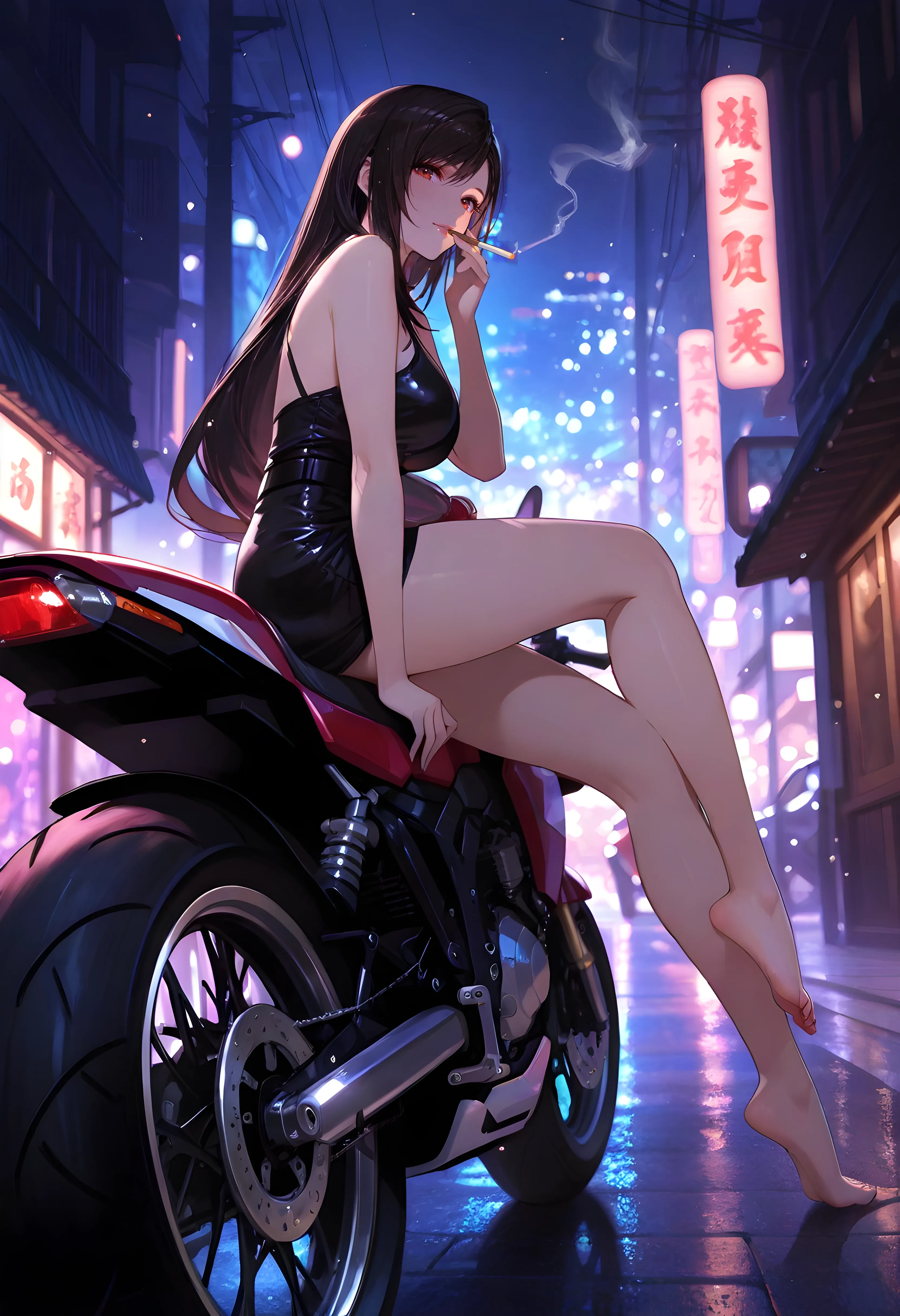 Tifa waiting her ride with you