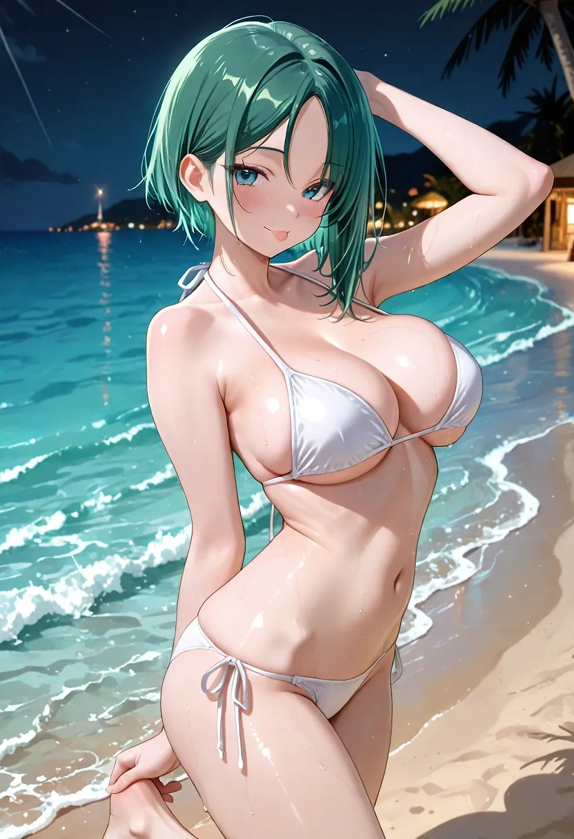 AI art "Alone beach time"