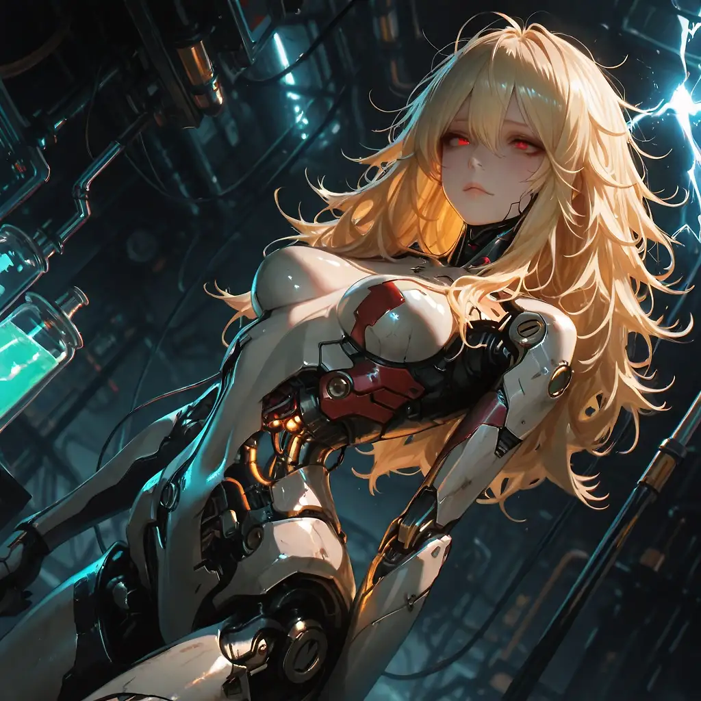 AI art "She-Machine Fight Mode."