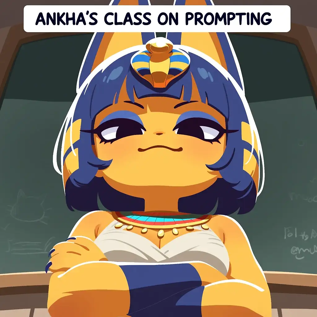 AI art "Ankha's Class on Prompting - Readable Text"