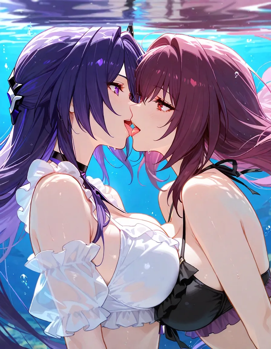 Scathach & Acheron underwater kiss