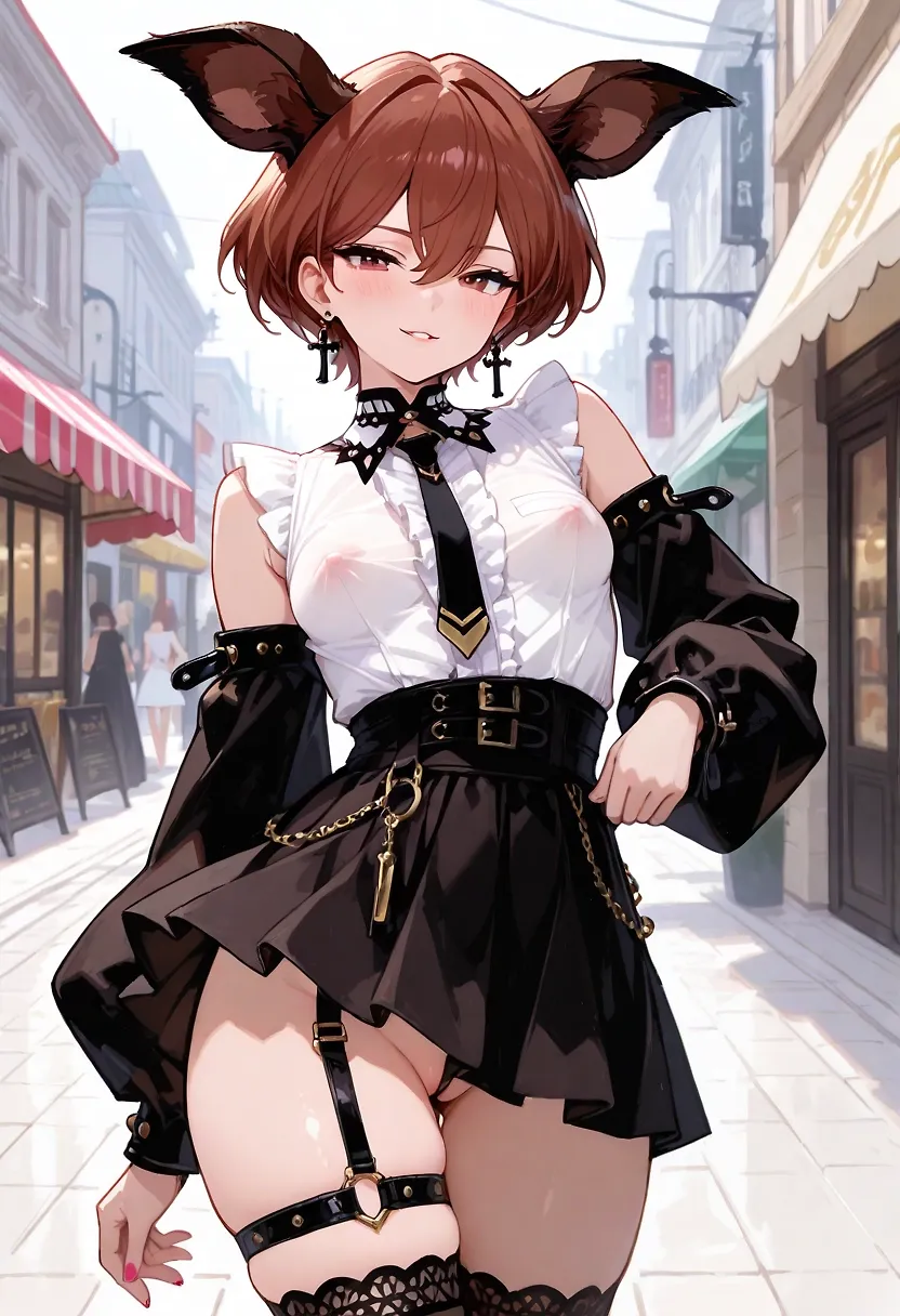 AI art "Okapi girl : outfist test"