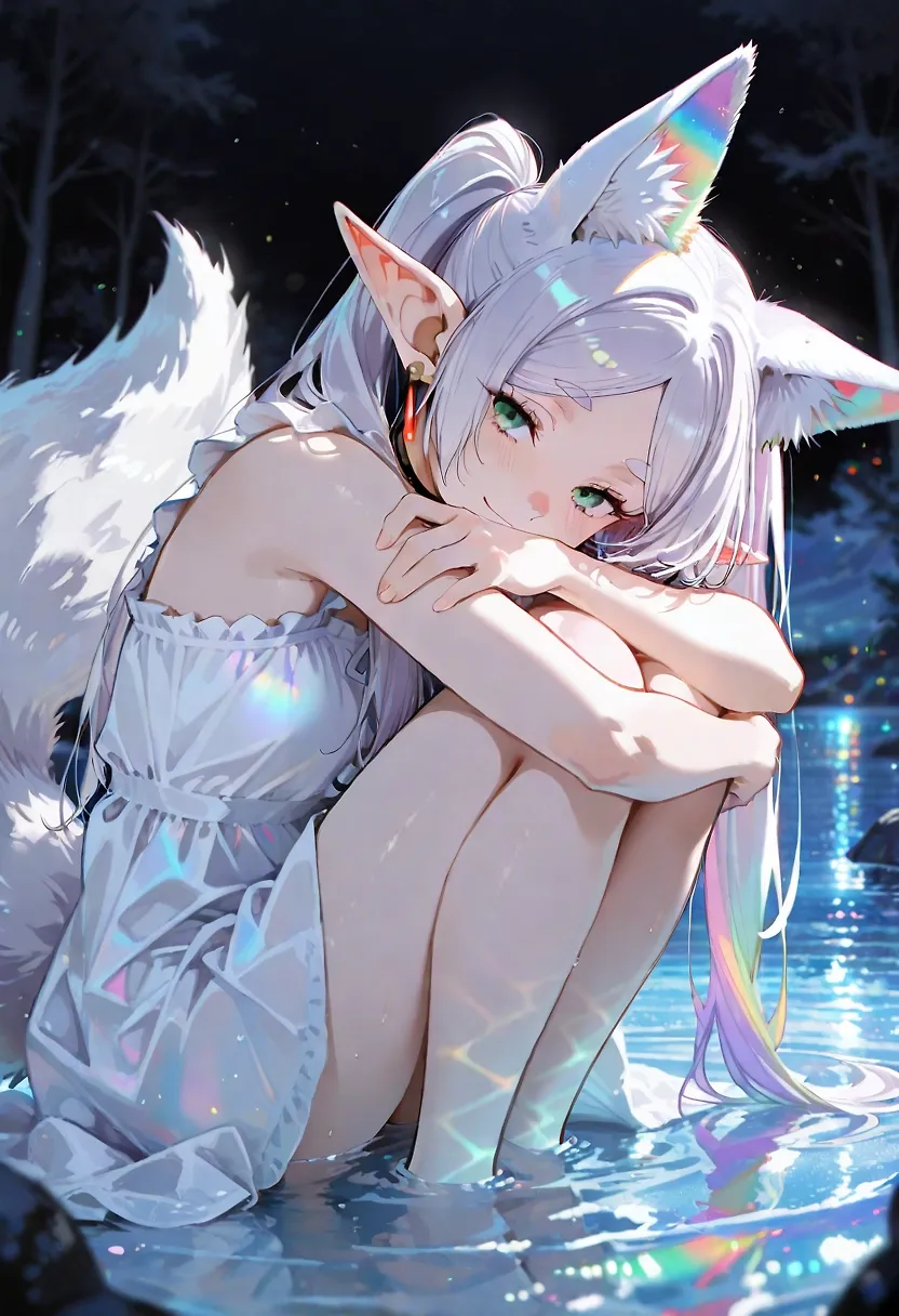 AI art "Fox Frieren" with user description "╰(✿´⌣`✿)╯♡"