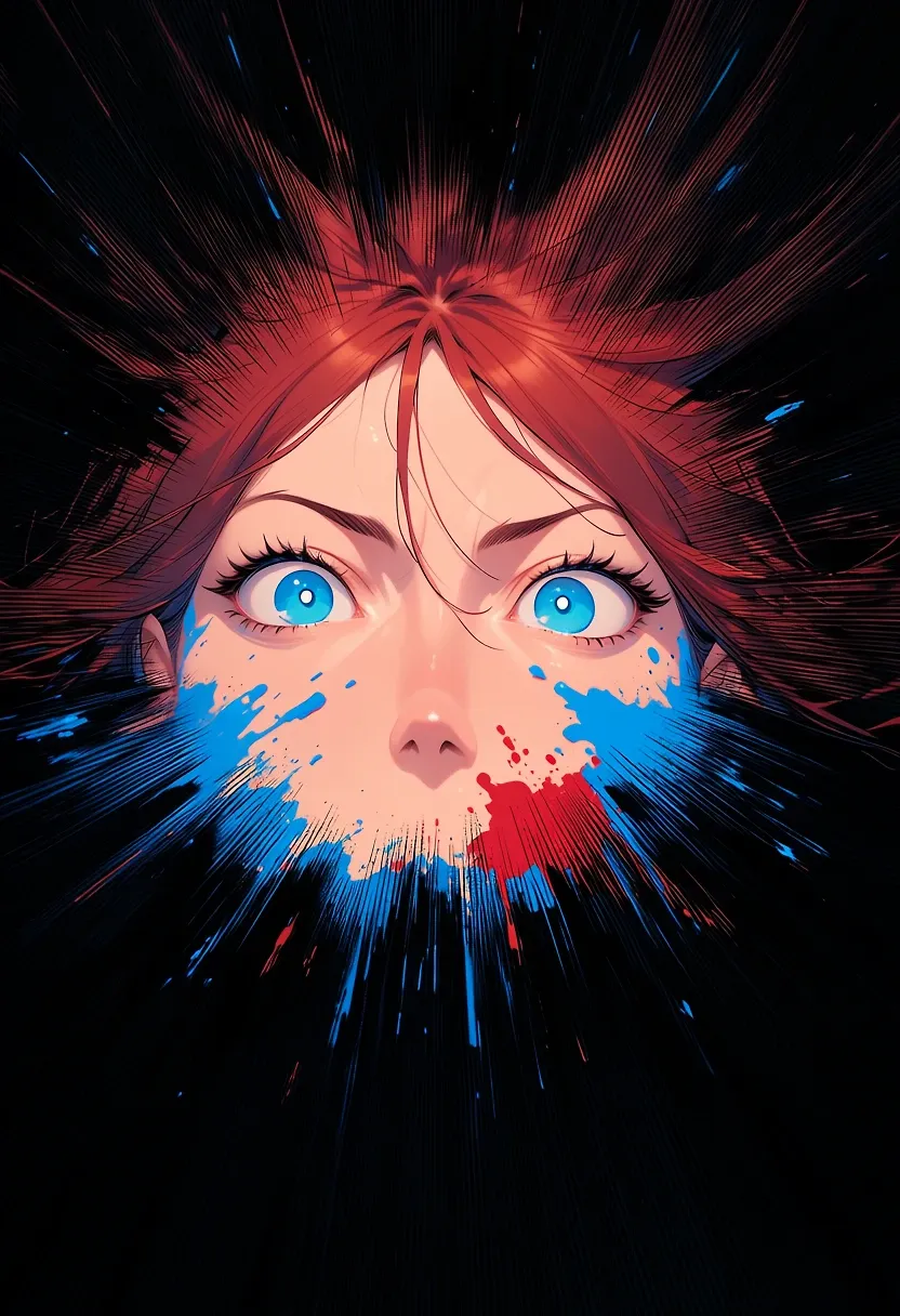AI art "Red M scream"