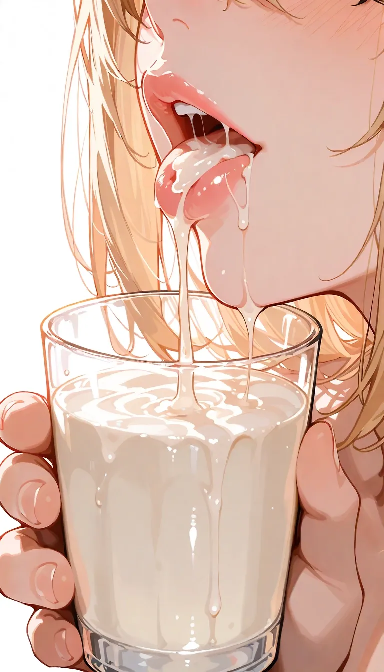 AI art "Just a cup." with user description "Two girlfriends, one a futanari, the other with a taste for... you know. She milks her girl gently and passionately. Both benefit: one relieved and satisfied, the other with her little jug of delicious nectar, ready to enjoy it."