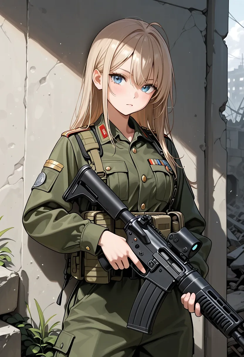 AI art "軍人"