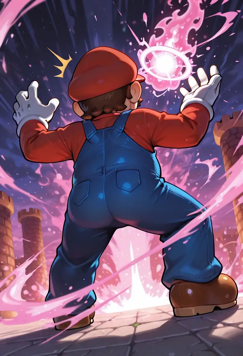 AI art "Gyaru Mario Part 1: Mario it by Pink Magic Spell, Turns into a Gyaru..."