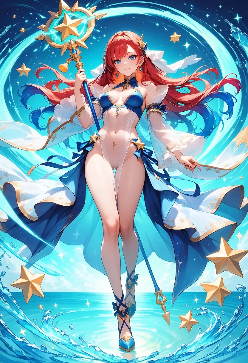 AI art 'Red M water Mage'