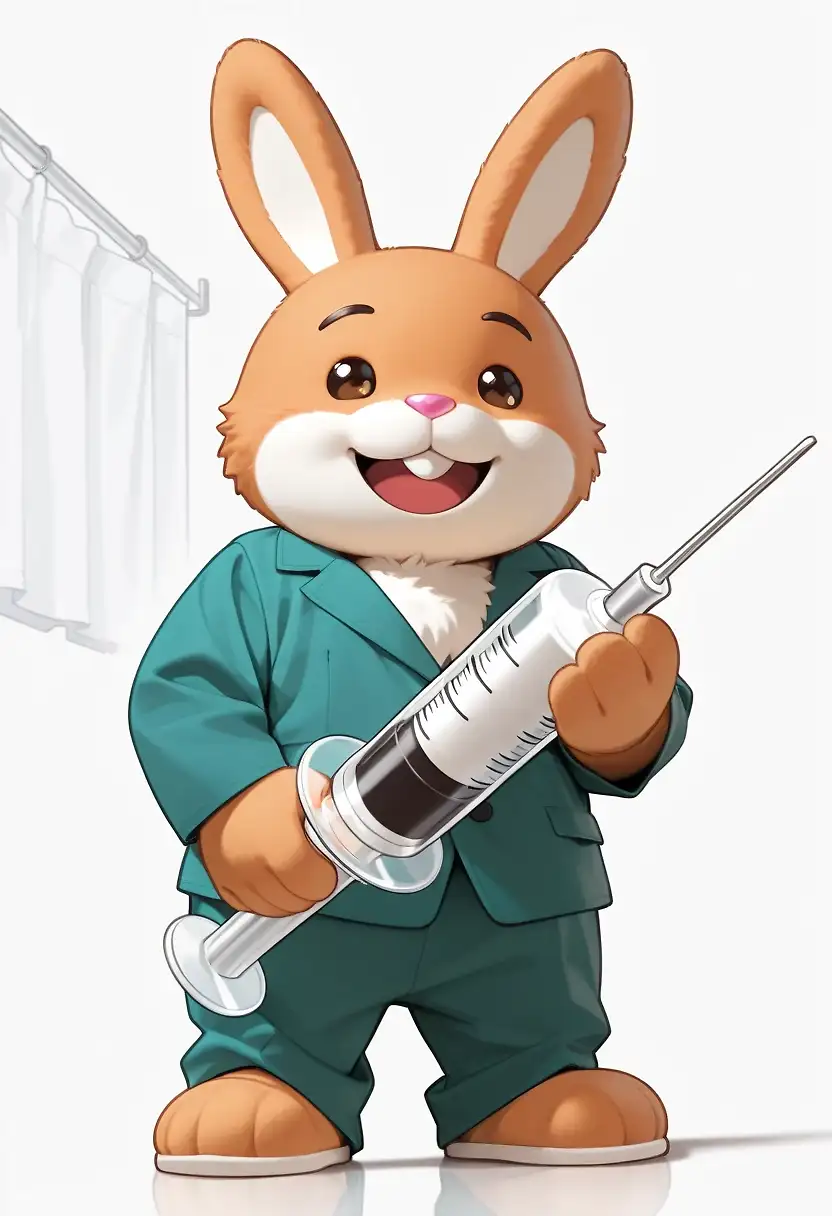 AI art 'What is that white flued inside his syringe?'
