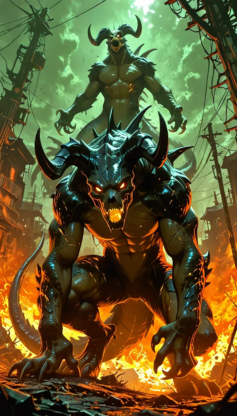 AI art "differnt deathclaw prompts versions"