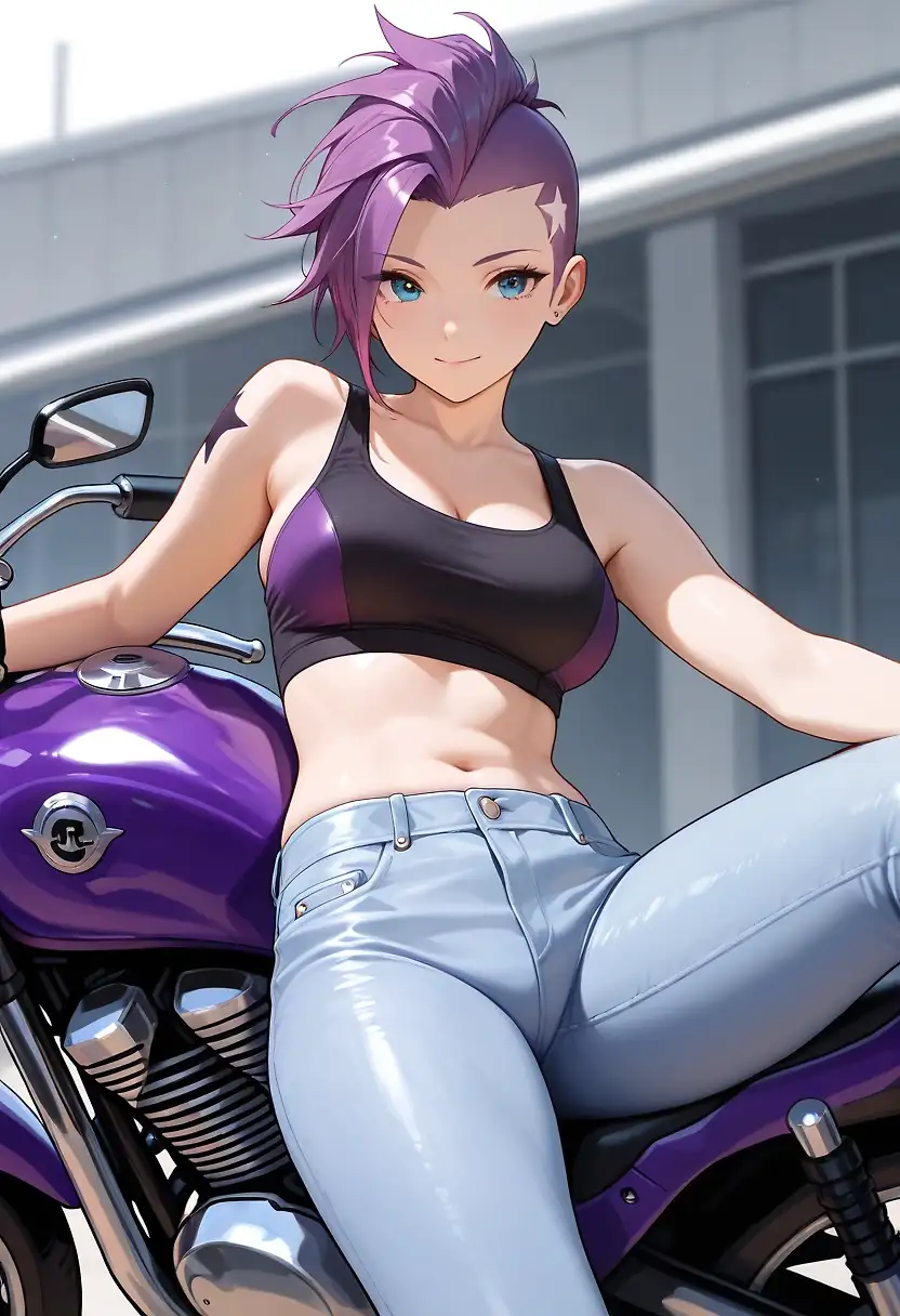 AI art "Biker chick"