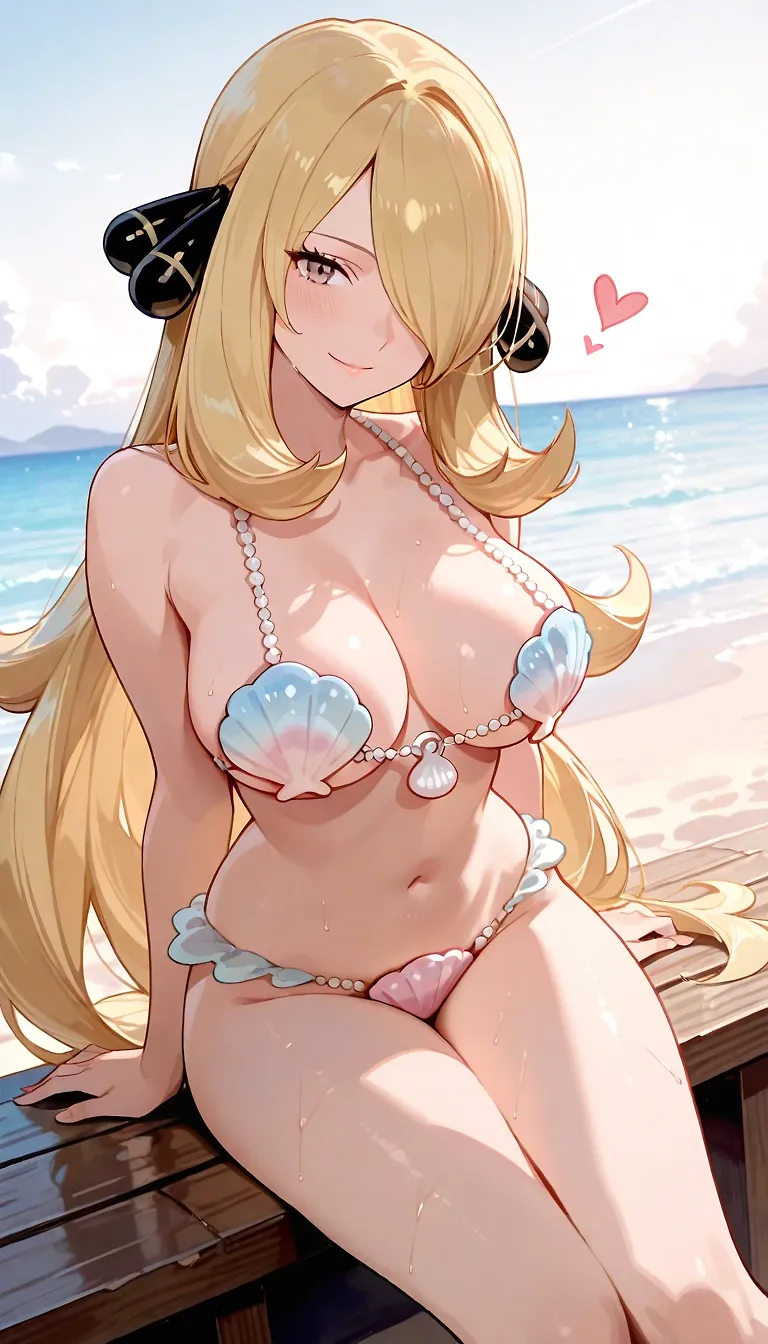 AI art "shell bikini、cynthia (pokemon)"