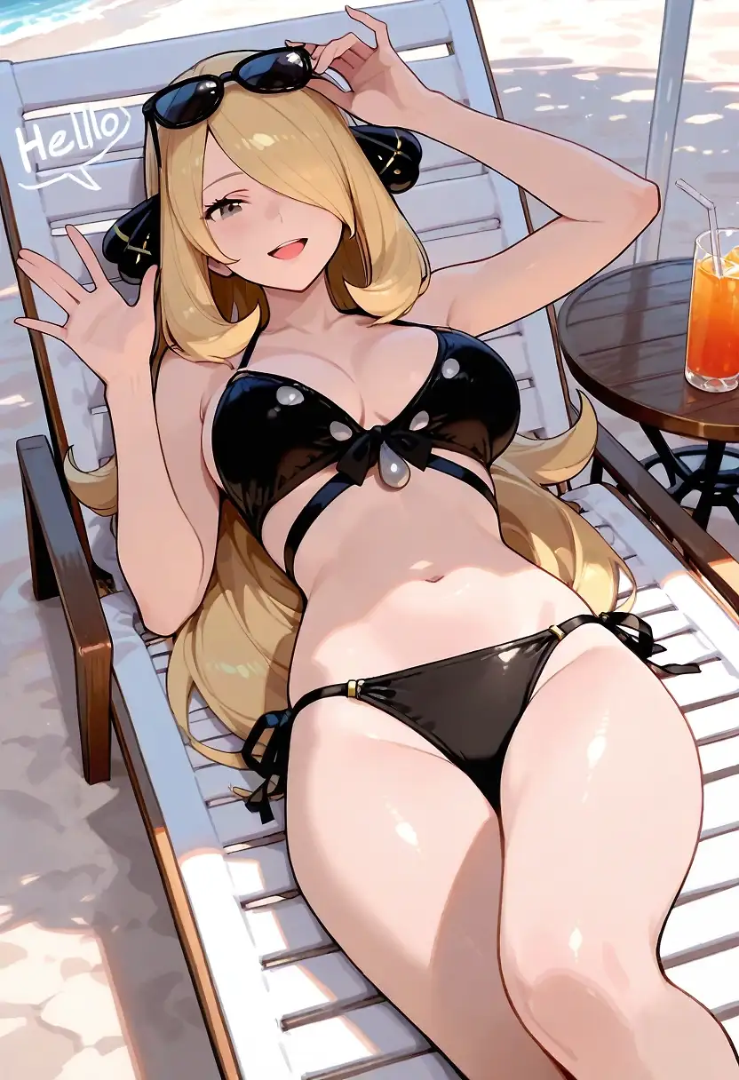 AI art "Cynthia’s beach day"