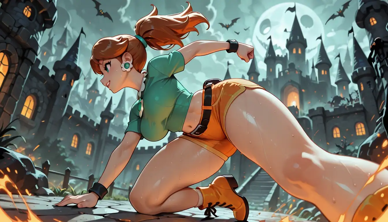 AI art "Princess Daisy bitten by a werewolf and bred."