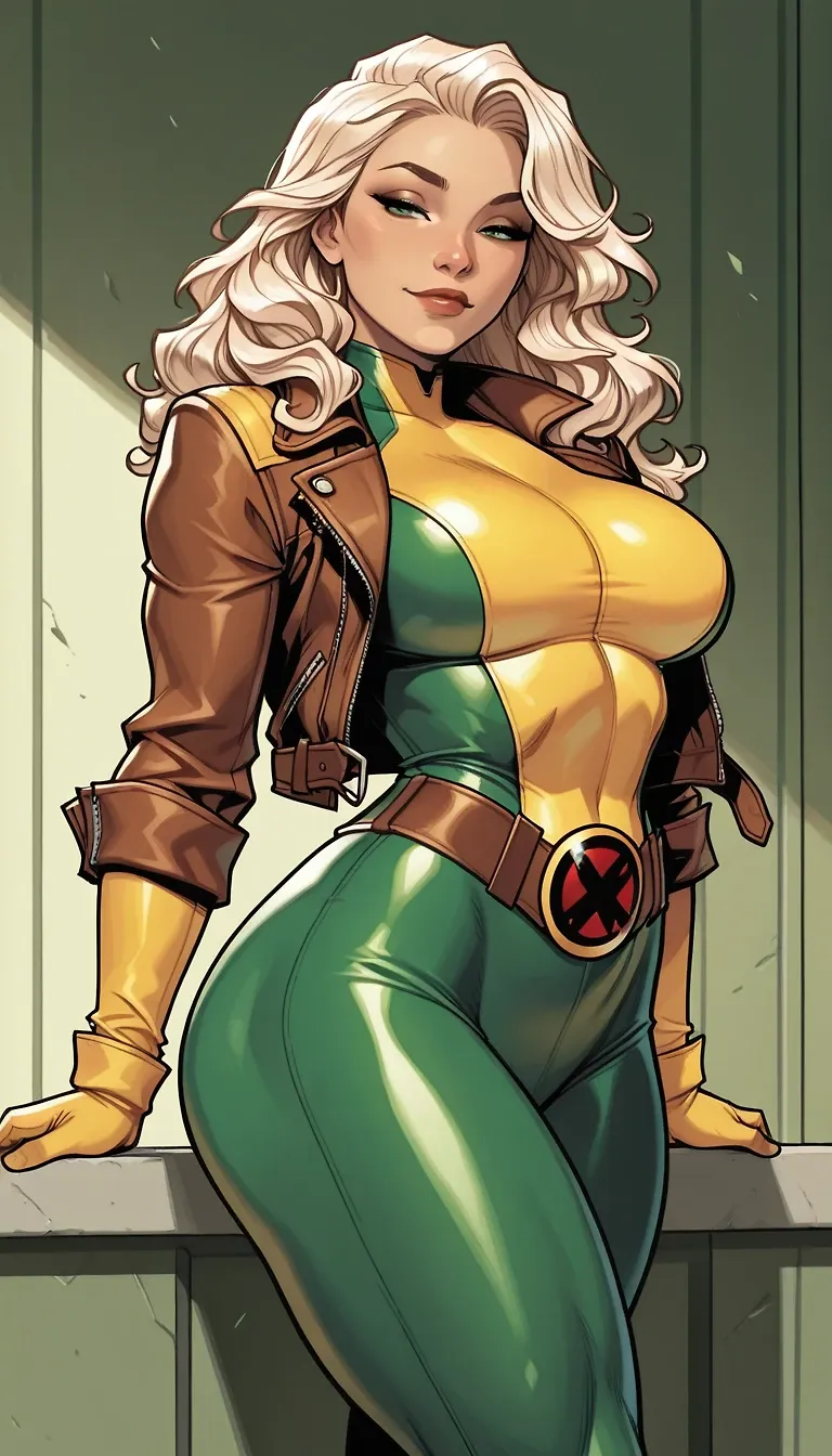 AI art "Rouge Marvel Comics" with user description "My attempt to create Rouge from the X-Men"