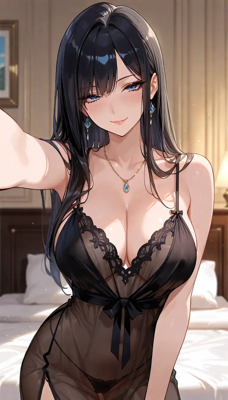 Black Lingerie Model