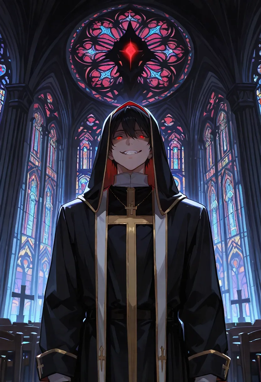 AI art "House of the Fallen - Epilogue" with user description "Months passed. The lust demon took the form of the lead priest of the Church to ensure his seeds were healthy.
In each nun, the spawns of lust were healthy. Soon, the cycle would begin again.
Then an unexpected visitor entered the church. The woman entered the church, which was empty and strangely quiet. She looked around once. She then walked out the door.
"Nope," Cyndel said. "That's one job that feels like nothing good can come from it.""