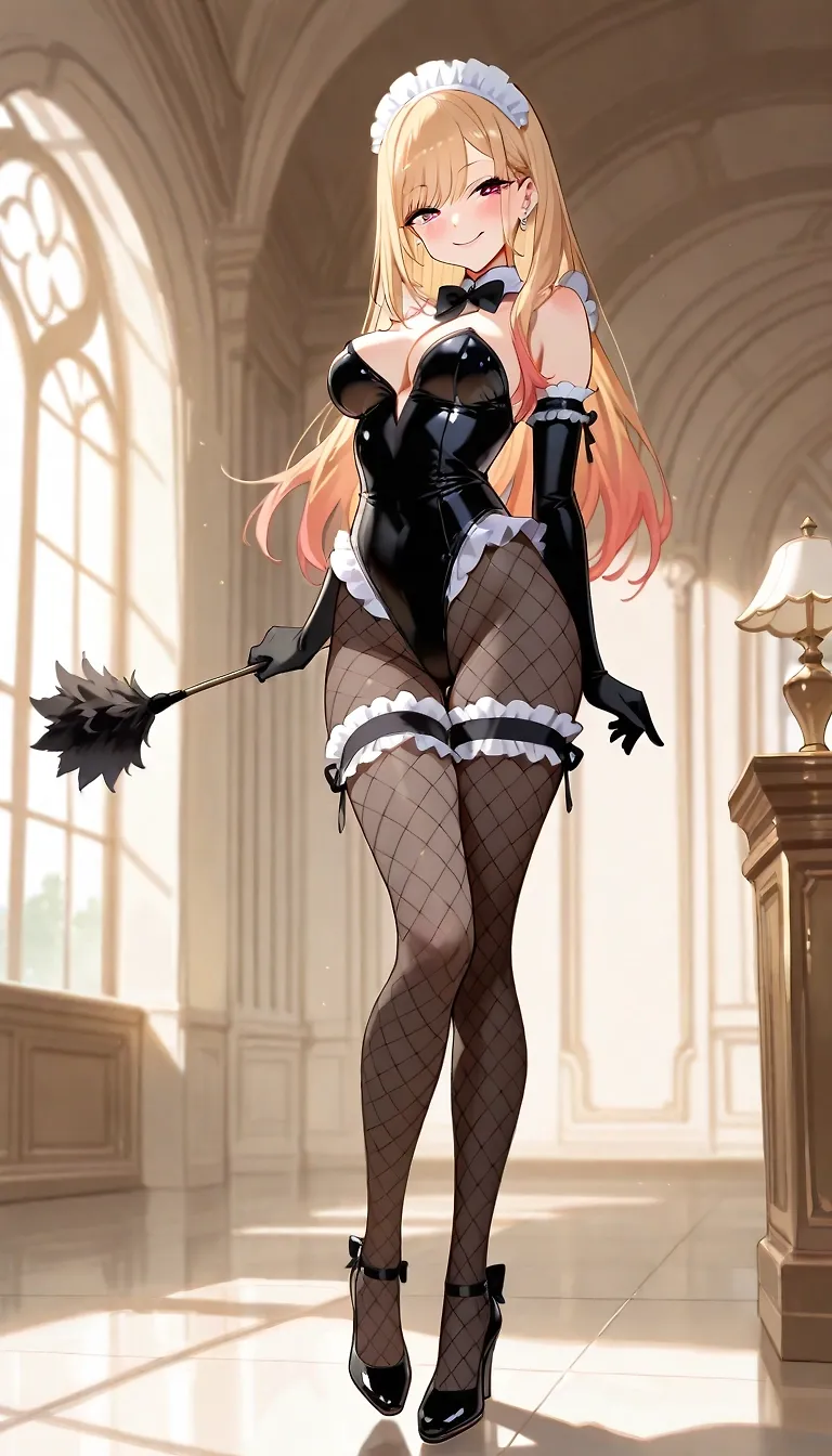 AI art "leotard maid marin part2" with user description "sono bisque doll wa leotard maid ni naru"