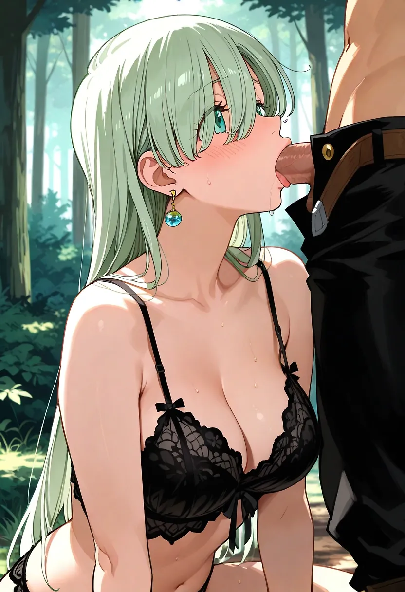 AI art "Elizabeth and Meliodas Forest Sex"
