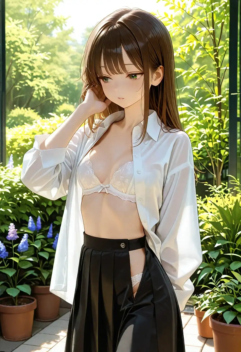 Masturbating in the garden