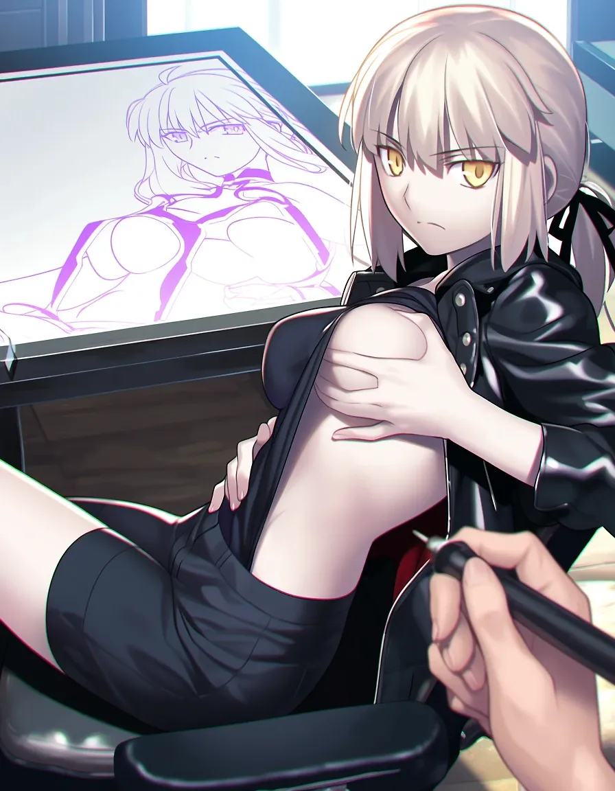 AI art "Saber Alter's First Tattoo"