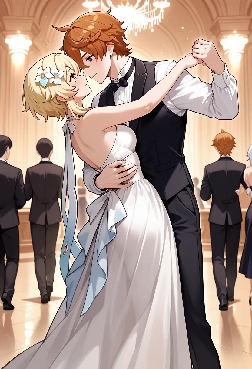 Lumine and Tartaglia at a ball