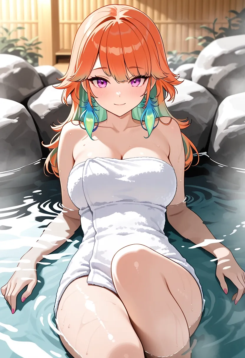 AI art "Hot spring visit"