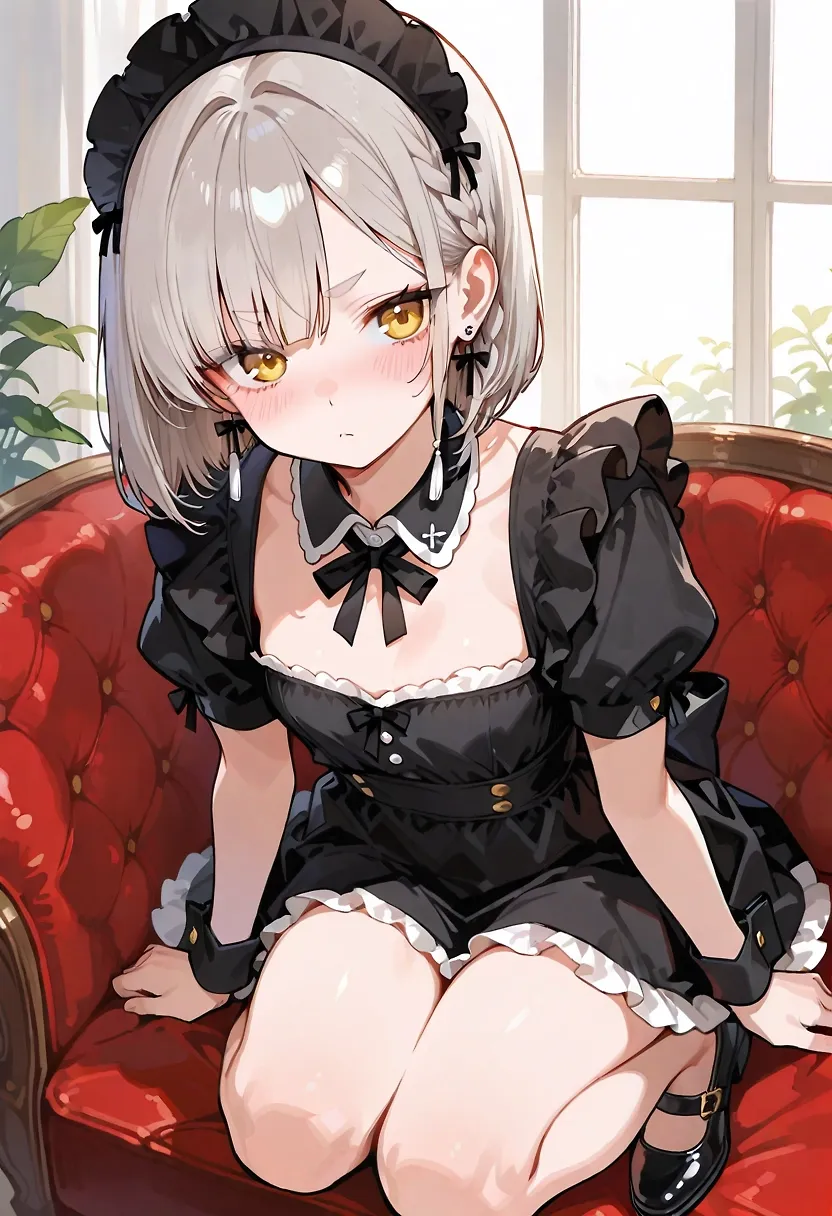 AI art "Elena Duboys." with user description "The newest member of the Elena Club is very busy, so she won't be participating in field missions, since she spends most of her time at the club cleaning, tidying up, or cooking. We'll see her on her days off or on other special occasions."