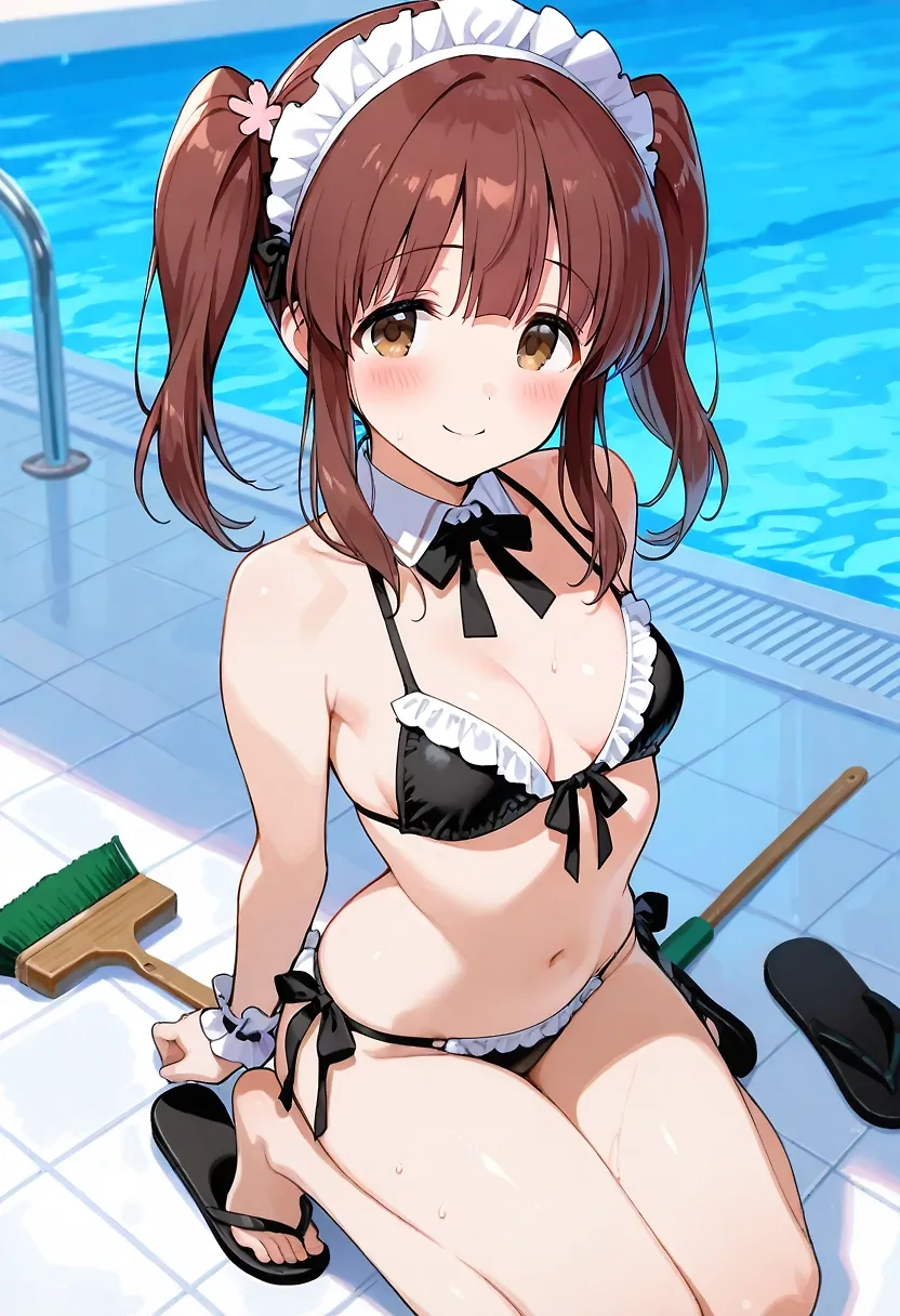 AI art "bikini maid, chieri"