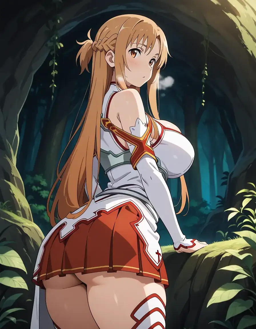 AI art 'Asuna Found a Legendary Item!' with user description 'She'll definitely keep this item for herself~'
