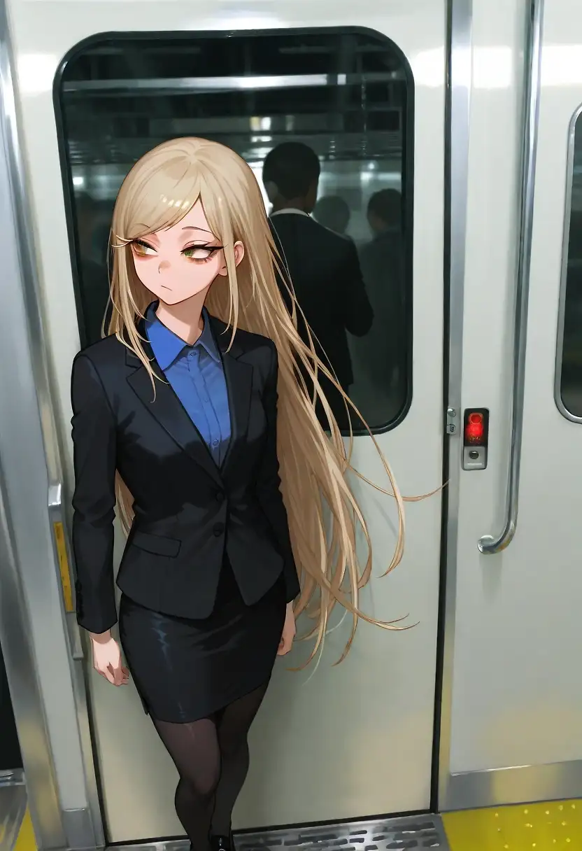 AI art 'Plan A - Take advantage' with user description 'You see May, a cute office lady on the train. In your sleep-deprived state, you touch her, thinking it's a dream.
She is less than thrilled. 
However, she offers you a deal. You escort her on a date, take a few pictures for her to use, and she can say she has a boyfriend to her pervert boss. And in return, she doesn't report you to the police.

She has one too many drinks with her dessert and ends up unable to head home on her own.
You carry her home.

You're presented with an opportunity to be a scumbag.
But you take the 'good guy' route and let her fall asleep in peace.
I wonder what will happen tomorrow morning?'