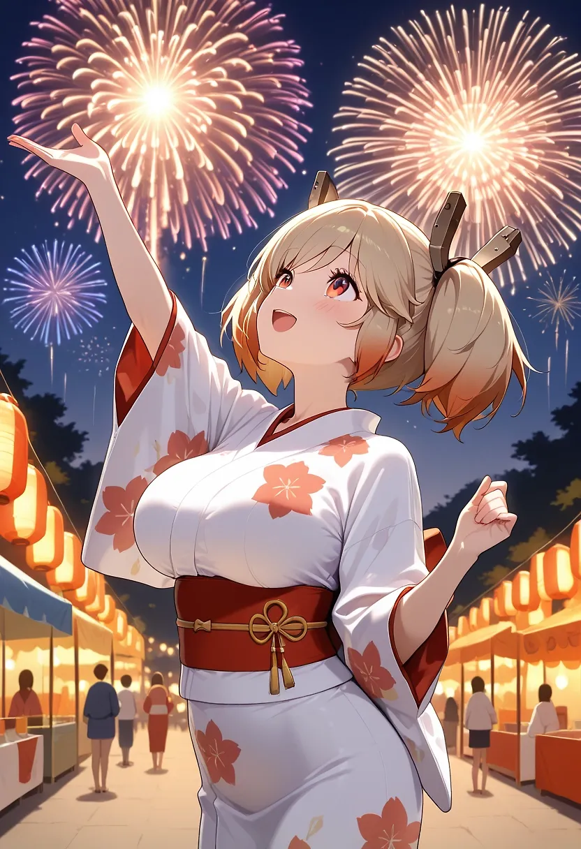 Burnice with fireworks