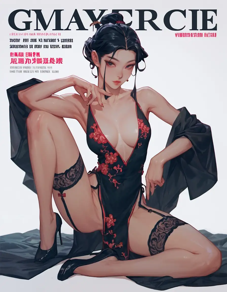 AI art 'Magazine Cover: Ling-Xiu' with user description 'Now Ling-Xiu but not in an anime style. 

Which one do you like the most?

Will you buy this magazine?'