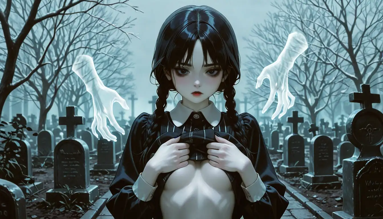 AI art "Wednesday addams"