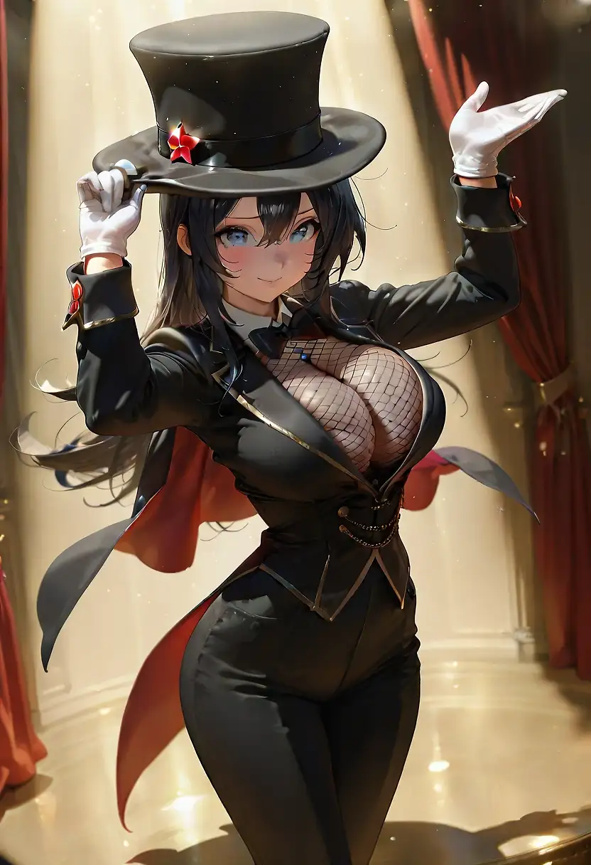 AI art 'Not exactly what i wanted but here is a magician gurl for today' with user description 'The AI cant understand what i wanted to see..again uhh'