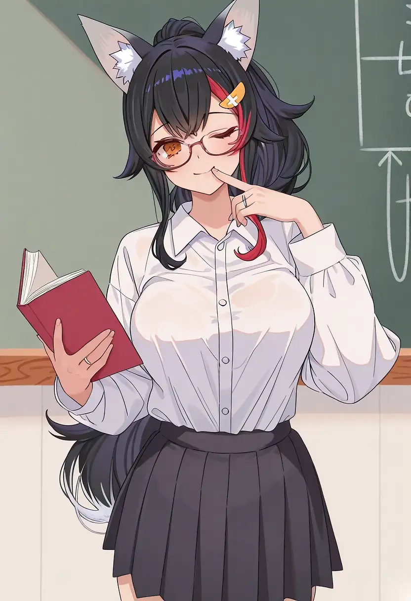 AI art "ookami mio sensei"