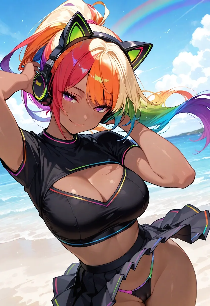 Megan Rainbow : chill at beach 2