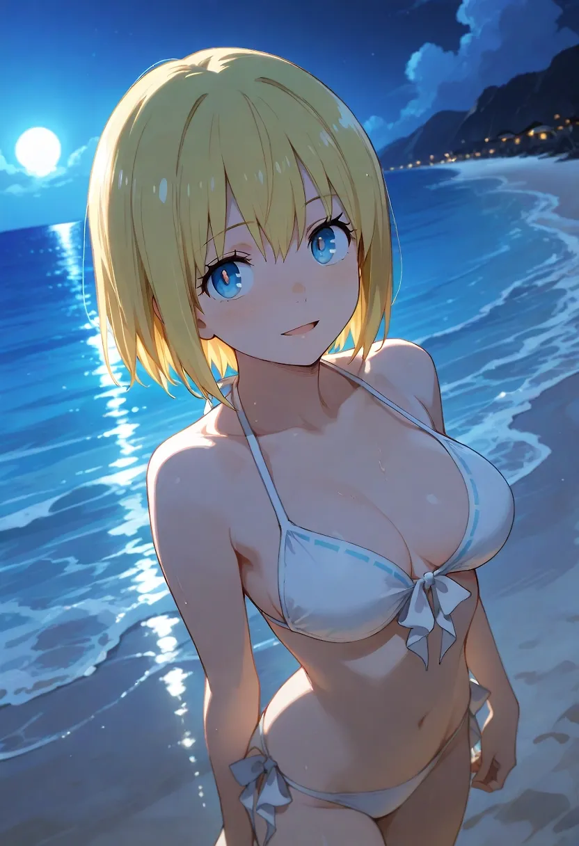 AI art "Iris at Night Beach"