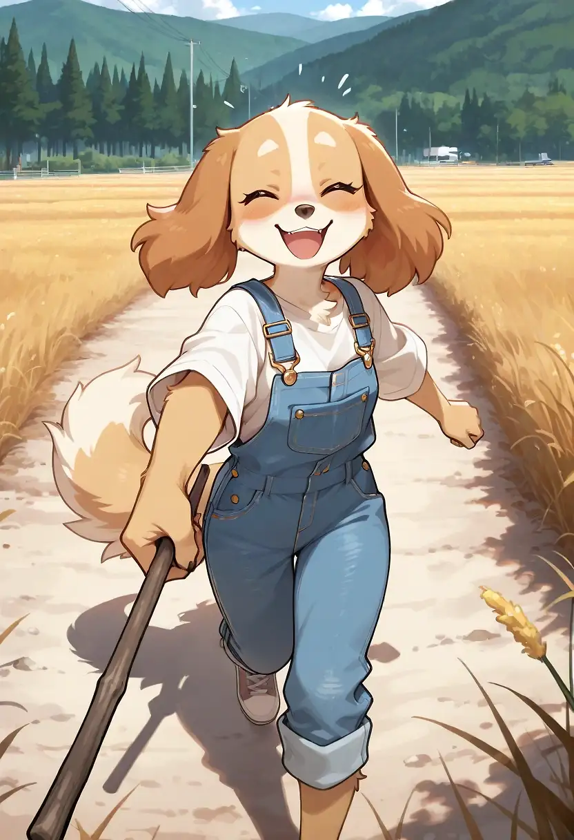 AI art "Playing fetch."