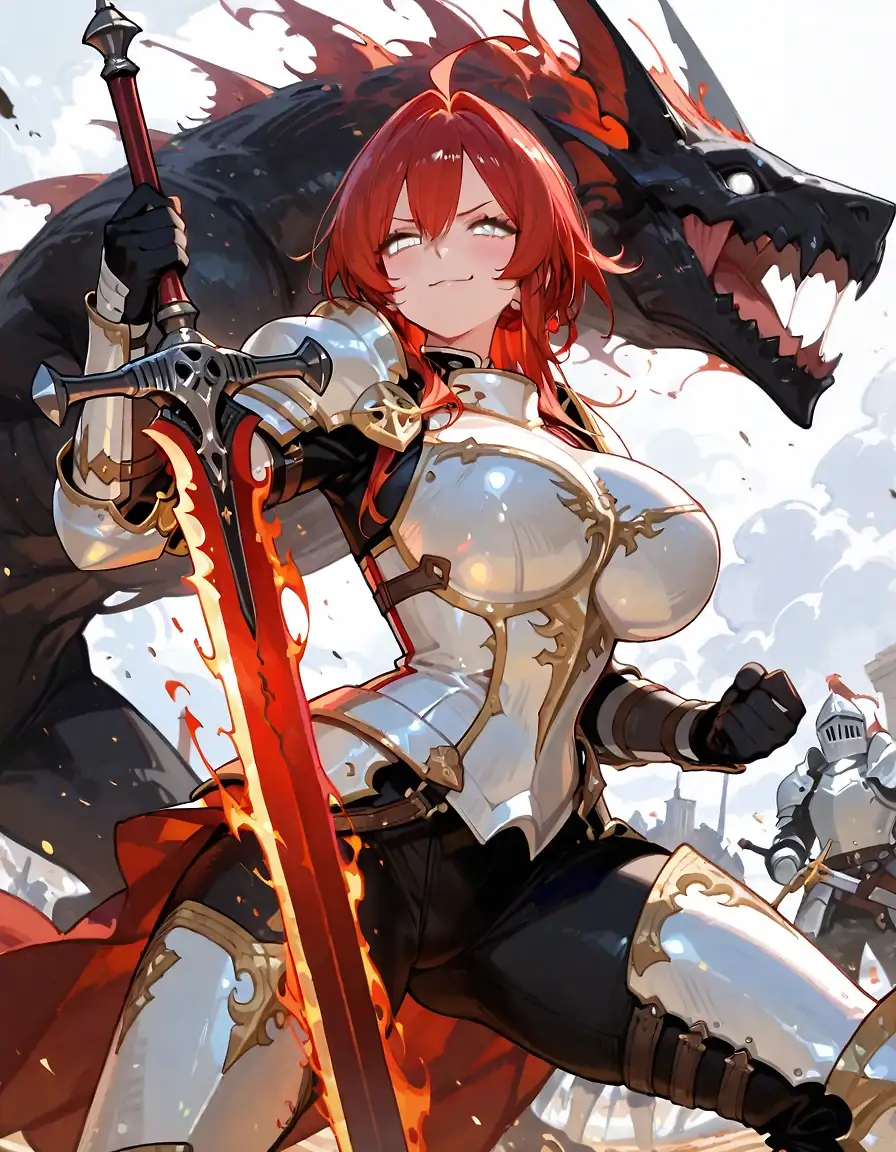 Lady knight and the monster